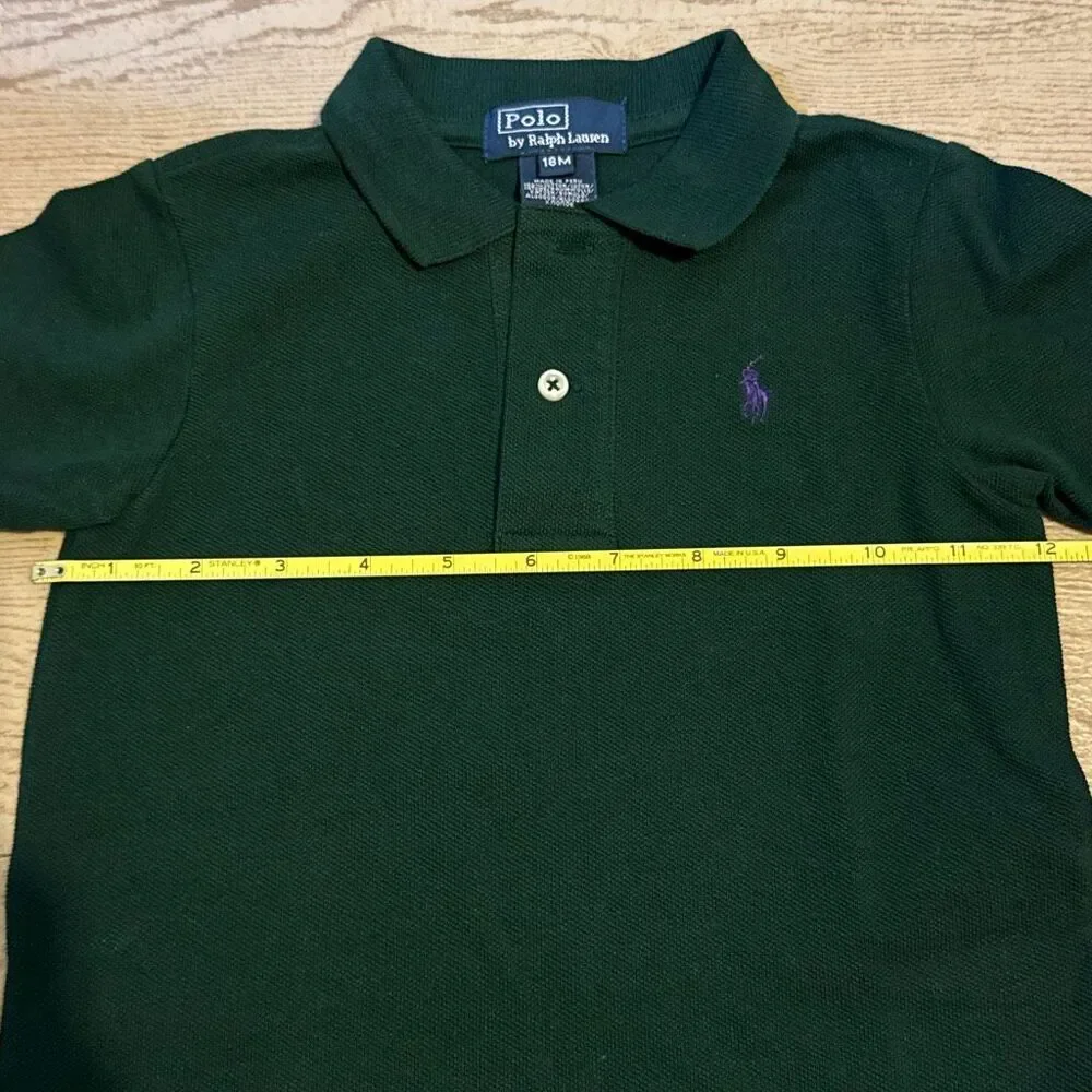 NWT Polo Ralph Lauren toddler boy's 18 months   cotton mesh polo shirt in forest - Picture 4 of 6